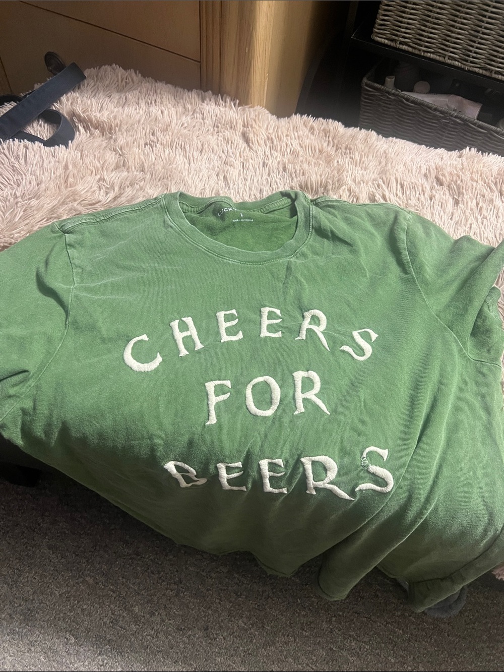 Lucky Brand Green "Cheers For Beers" Kids Graphic Tee